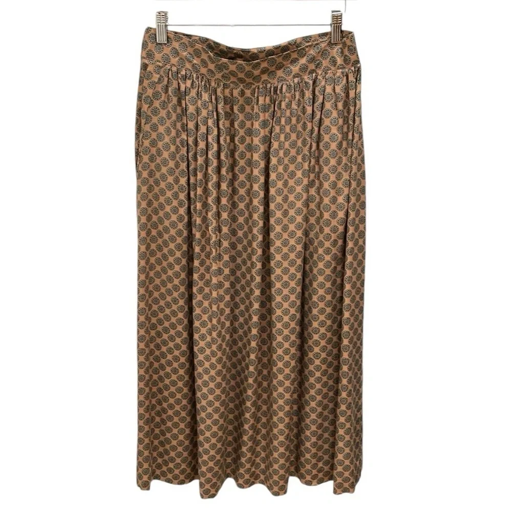 Vintage Chaus Medallion Print Pleated Midi Skirt SZ 10